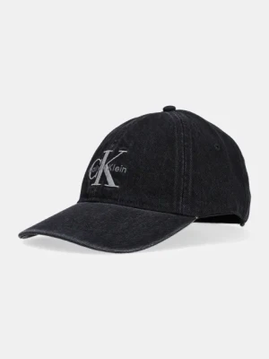 Calvin Klein Jeans czapka z daszkiem jeansowa męska kolor czarny z aplikacją LV04G5007G
