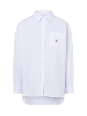Calvin Klein Jeans Damska bluzka koszulowa Kobiety Bawełna biały jednolity,
