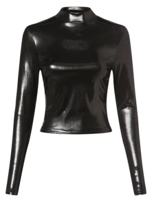 Calvin Klein Jeans Damska koszulka z długim rękawem Kobiety czarny|srebrny jednolity,