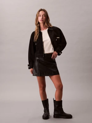 Calvin Klein Jeans Damska kurtka dżinsowa Kobiety Bawełna czarny jednolity,