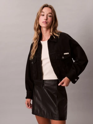 Calvin Klein Jeans Damska kurtka dżinsowa Kobiety Bawełna czarny jednolity,