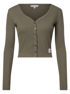 Calvin Klein Jeans Damska kurtka koszulowa Kobiety Bawełna zielony jednolity,