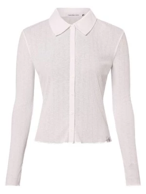 Calvin Klein Jeans Damska kurtka koszulowa Kobiety biały wypukły wzór tkaniny,