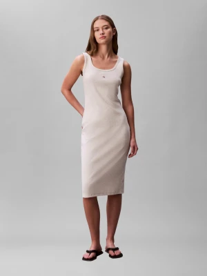 Calvin Klein Jeans Damska sukienka z dżerseju Kobiety Bawełna szary,