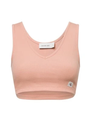 Calvin Klein Jeans Damski crop top Kobiety Bawełna różowy|pomarańczowy jednolity,