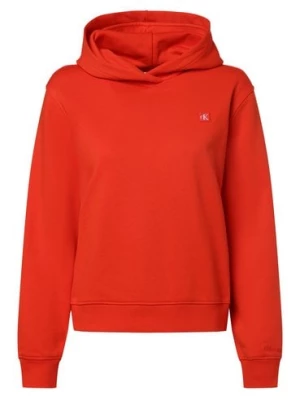 Calvin Klein Jeans Damski sweter z kapturem Kobiety czerwony jednolity,