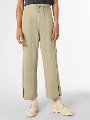 Calvin Klein Jeans Damskie spodnie dresowe Kobiety Sztuczne włókno zielony|beżowy jednolity,
