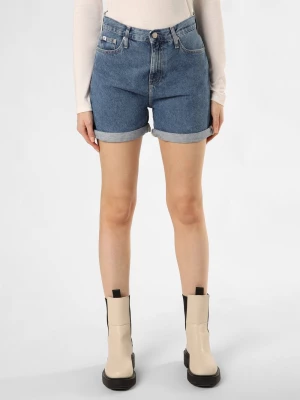 Calvin Klein Jeans Damskie szorty dżinsowe Kobiety Bawełna niebieski jednolity,