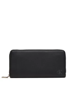 Calvin Klein Jeans Duży Portfel Damski Block Zip Around Pu K60K612704 Czarny