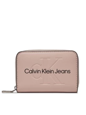 Calvin Klein Jeans Duży Portfel Damski Sculpted Med Zip Around Mono K60K607229 Różowy