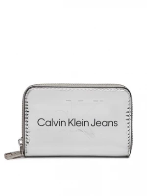 Calvin Klein Jeans Duży Portfel Damski Sculpted Med Zip Around Mono S K60K611863 Srebrny