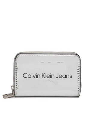 Calvin Klein Jeans Duży Portfel Damski Sculpted Med Zip Around Mono S K60K611863 Srebrny