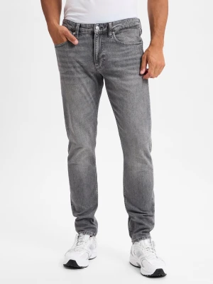 Calvin Klein Jeans Dżinsy slim taper Mężczyźni Bawełna szary jednolity,