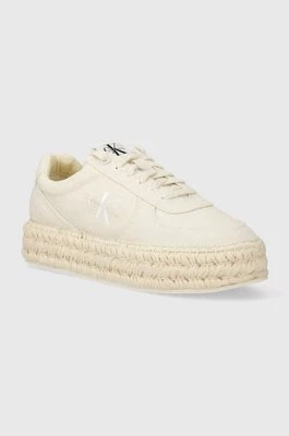 Calvin Klein Jeans espadryle ESPADRILLE SNEAKER CS BTW kolor biały na platformie YW0YW01437