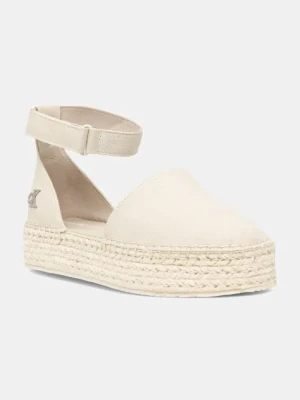 Calvin Klein Jeans espadryle FLATFORM ESPADRILLE SLING MG kolor beżowy na platformie YW0YW01735