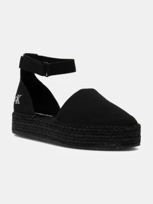 Calvin Klein Jeans espadryle FLATFORM ESPADRILLE SLING MG kolor czarny na platformie YW0YW01735