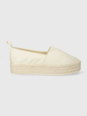 Calvin Klein Jeans espadryle PLATFORM ESPADRILLE ML BTW kolor beżowy na platformie YW0YW01378