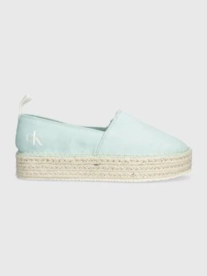 Calvin Klein Jeans espadryle PLATFORM ESPADRILLE ML BTW kolor niebieski na platformie YW0YW01378