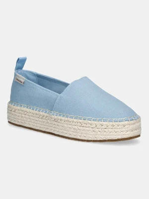 Calvin Klein Jeans espadryle PLATFORM ESPADRILLE ML CS kolor niebieski na platformie YW0YW01871