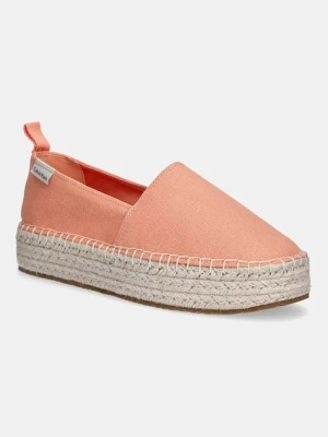 Calvin Klein Jeans espadryle PLATFORM ESPADRILLE ML CS kolor pomarańczowy na platformie YW0YW01871