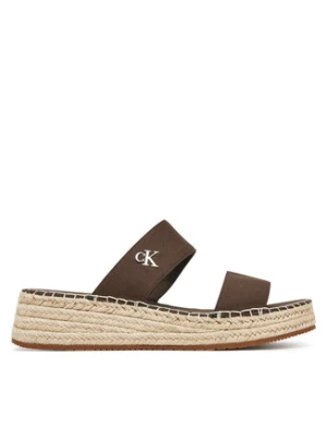 Calvin Klein Jeans Espadryle Sporty Rope Mg Lth Webbing YW0YW01704 Brązowy