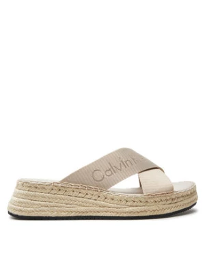 Calvin Klein Jeans Espadryle Sporty Wedge Rope Sandal Mr YW0YW01364 Beżowy
