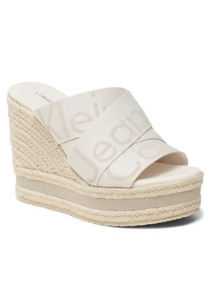 Calvin Klein Jeans Espadryle Wedge Sandal Webbing YW0YW00961 Écru