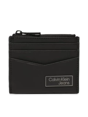 Calvin Klein Jeans Etui na karty kredytowe Logo Plaqueid Cardholder W/Zip K50K510130 Czarny