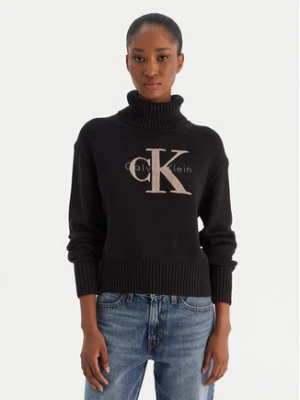 Calvin Klein Jeans Golf Chenille Monologo LV047D354G Czarny Regular Fit