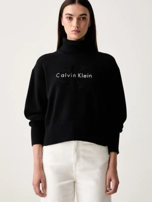 Calvin Klein Jeans golf damski bawełniany czarny