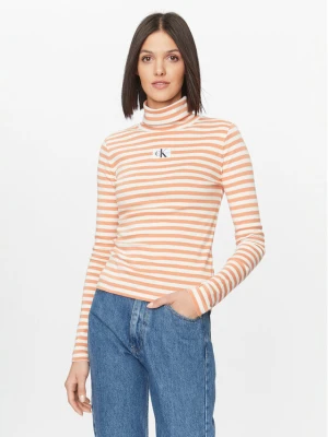 Calvin Klein Jeans Golf J20J222246 Pomarańczowy Slim Fit