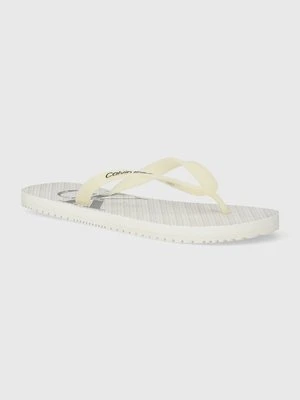 Calvin Klein Jeans japonki BEACH SANDAL GLOSSY męskie kolor biały YM0YM00952