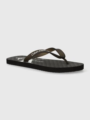 Calvin Klein Jeans japonki BEACH SANDAL GLOSSY męskie kolor czarny YM0YM00952