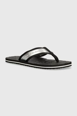 Calvin Klein Jeans japonki BEACH SANDAL IN MET męskie kolor czarny YM0YM00950