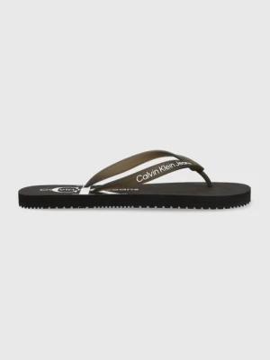 Calvin Klein Jeans japonki BEACH SANDAL MONOGRAM TPU męskie kolor czarny