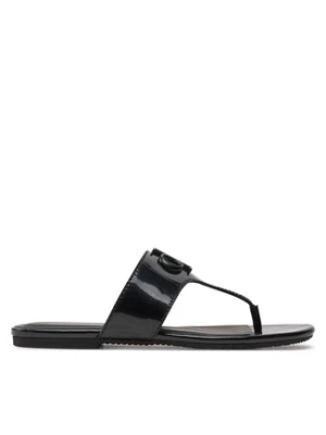 Calvin Klein Jeans Japonki Flat Sandal Slide Toepost Mg Met YW0YW01342 Czarny