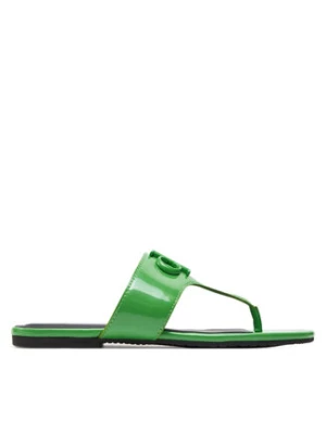Calvin Klein Jeans Japonki Flat Sandal Slide Toepost Mg Met YW0YW01342 Zielony