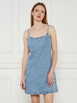 Calvin Klein Jeans Jeansowa sukienka ICONIC błękitny