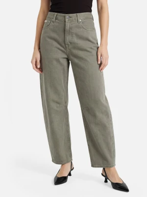 Calvin Klein Jeans Jeansy Barrel Kobiety Bawełna zielony,