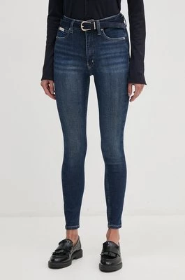 Calvin Klein Jeans jeansy damskie kolor granatowy J20J224916