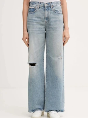 Calvin Klein Jeans jeansy damskie kolor niebieski LV047D745G