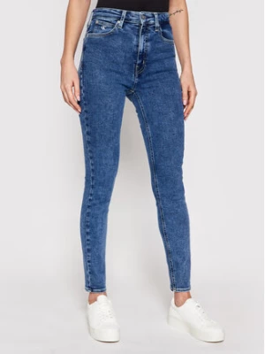 Calvin Klein Jeans Jeansy High Rise J20J215787 Granatowy Skinny Fit