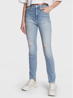 Calvin Klein Jeans Jeansy J20J220214 Niebieski Skinny Fit