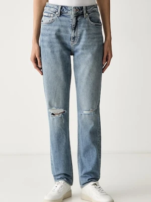Calvin Klein Jeans jeansy mom fit damskie niebieski