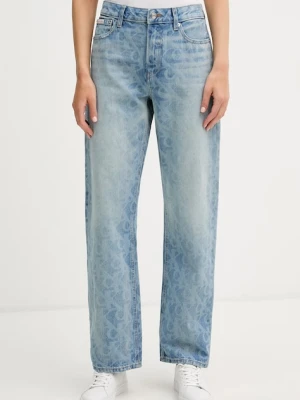 Calvin Klein Jeans jeansy straight damskie niebieski