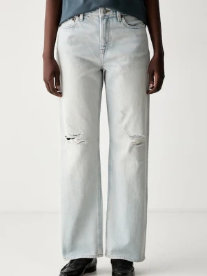 Calvin Klein Jeans jeansy straight damskie niebieski