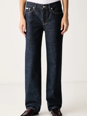 Calvin Klein Jeans jeansy straight damskie granatowy