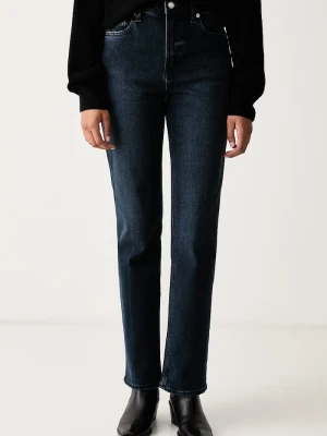 Calvin Klein Jeans jeansy straight damskie granatowy