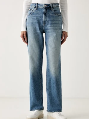 Calvin Klein Jeans jeansy straight damskie niebieski