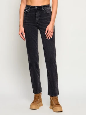 Calvin Klein Jeans Jeansy | Straight fit | high rise czarny